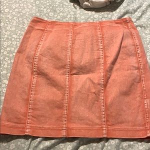 Salmon colored jean skirt